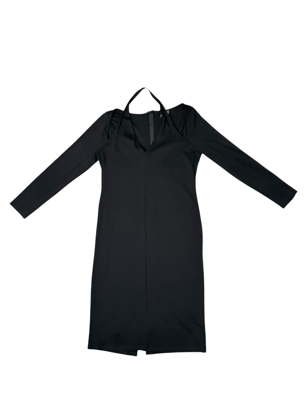 Free Press XL Black Halter Cutout Long Sleeve Dress